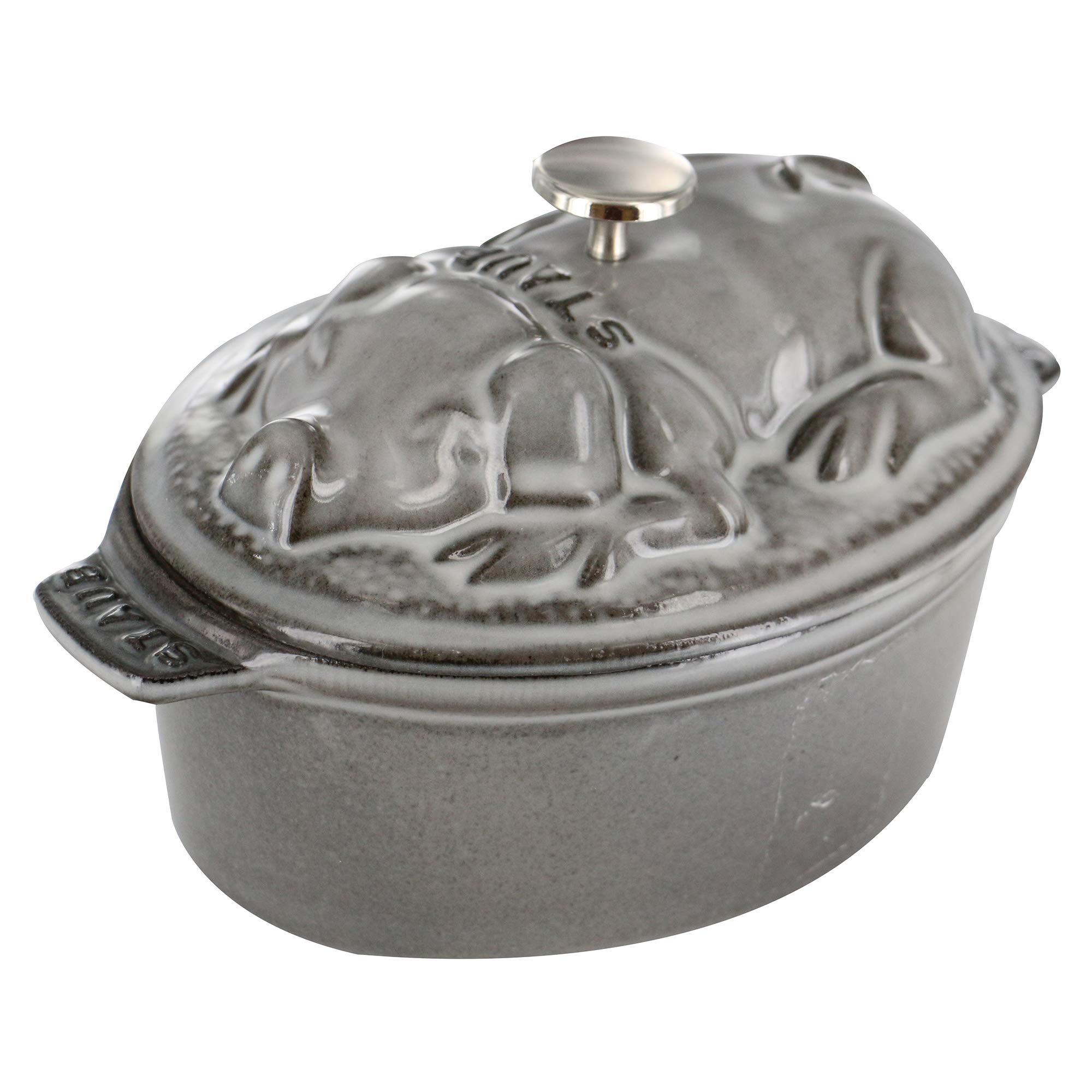 Amazon.com: Staub Cast Iron 1-qt Pig Cocotte - Graphite Grey